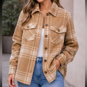 Brown Plaid Utility Jacket